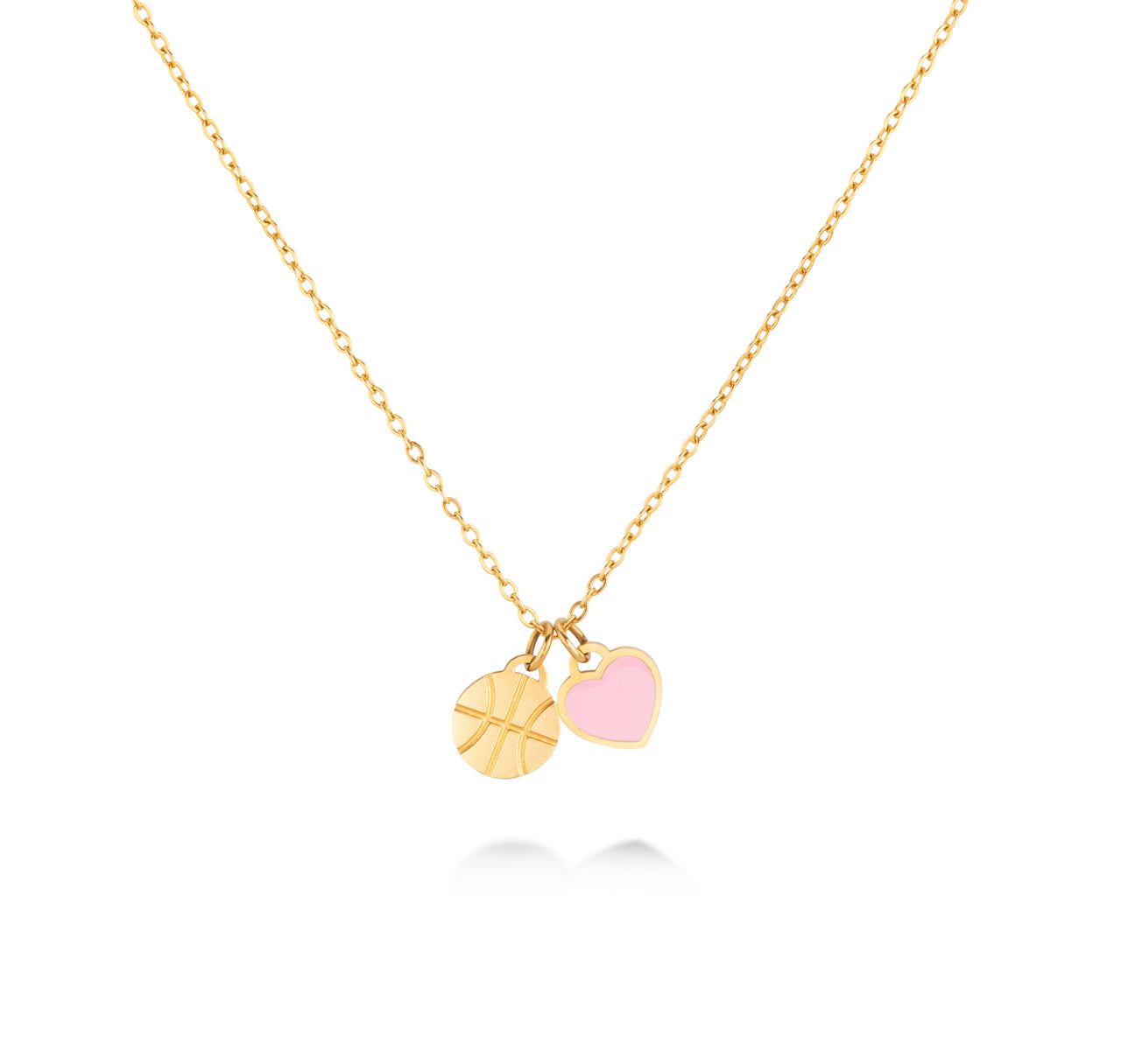 For the Love of The Game Necklace - Gold Pink image 0