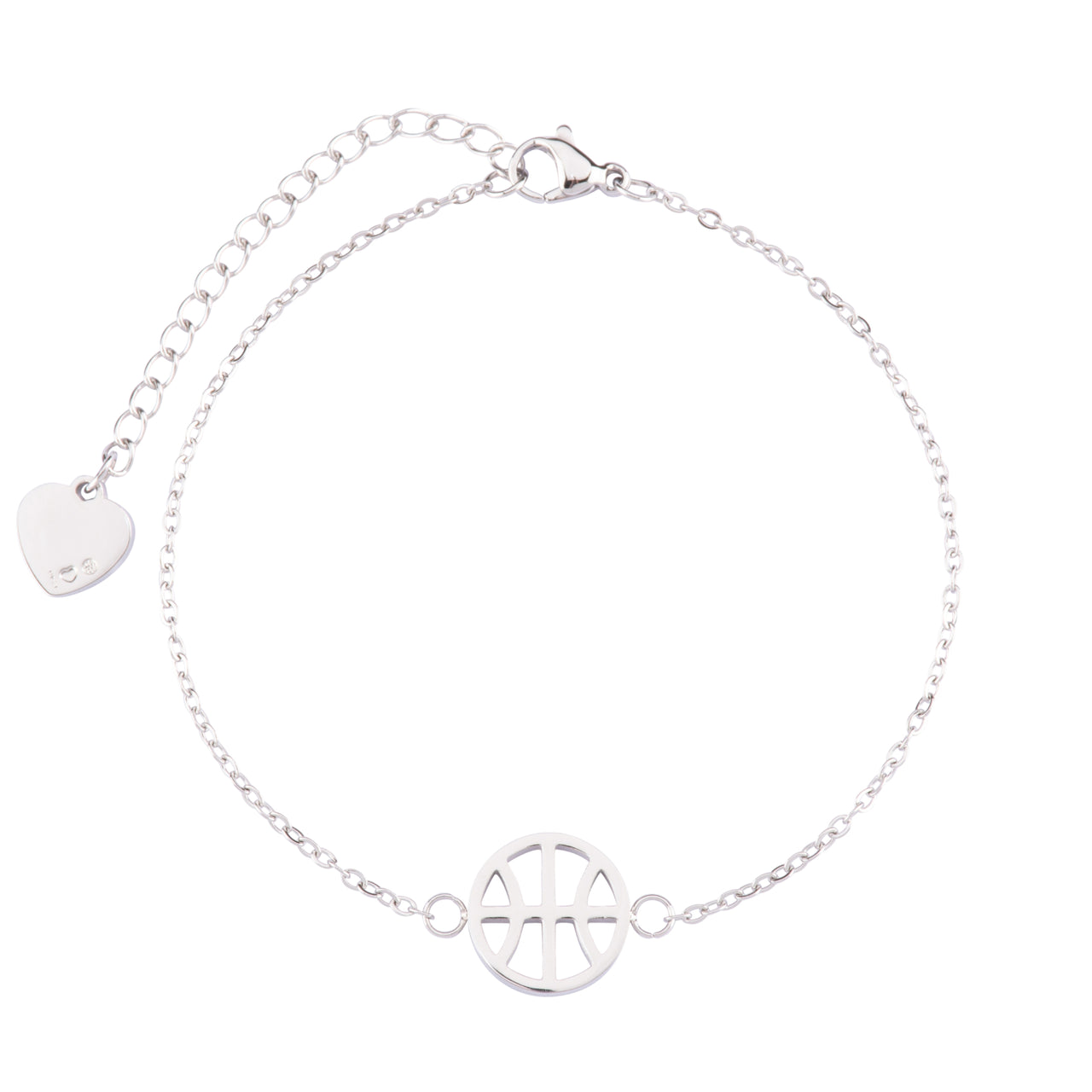 Hoop with Heart Bracelet - Silver image 0