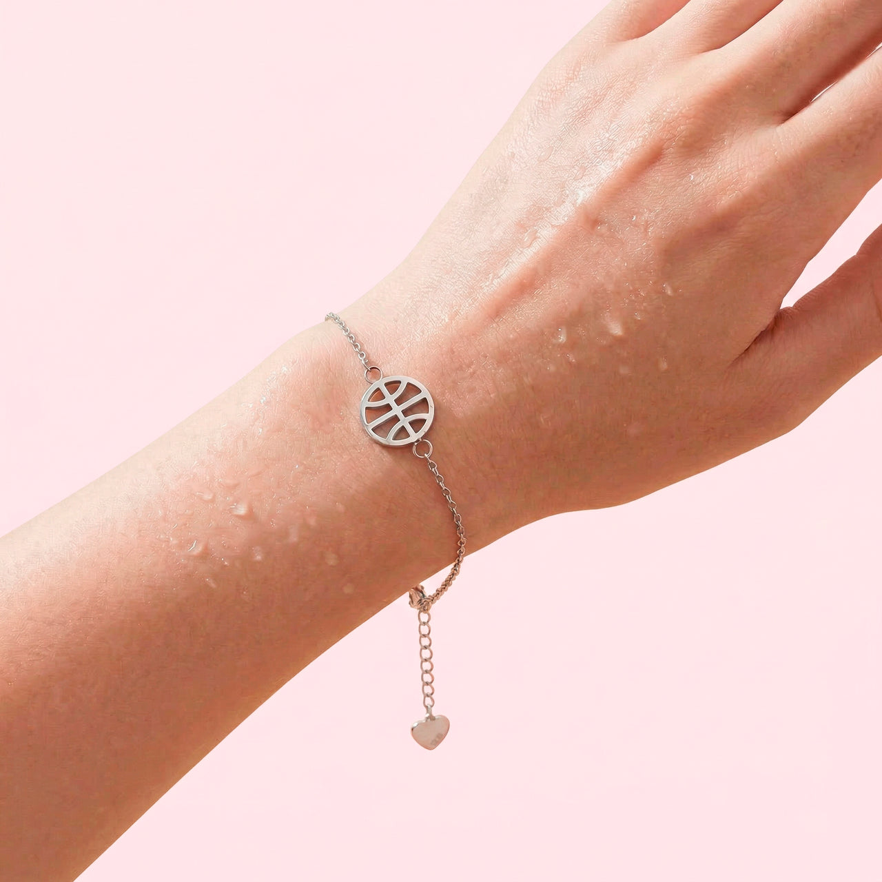 Hoop with Heart Basketball Bracelet